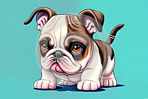 Cartoon comic smile baby bulldog puppy dog child toy