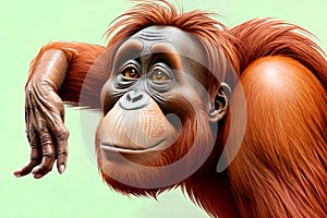 Cartoon comic smile orangutan primate entertainer creature face entertainment