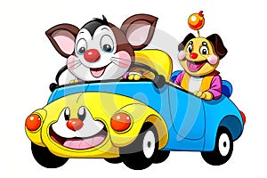 Cartoon comic smiling bumper car toy happy face pet clipart photo