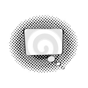 Rectangular empty speech balloon flat icon vector isolated.