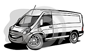 Cartoon commercial van