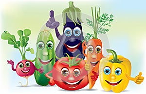 Cartoon company vegetables