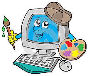 Cartoon computer artist