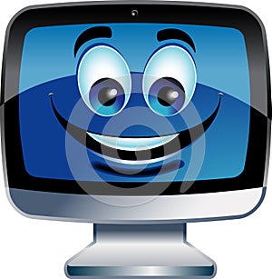Cartoon computer monitor