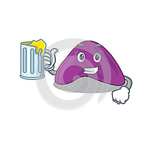 A cartoon concept of adrenal with a glass of beer