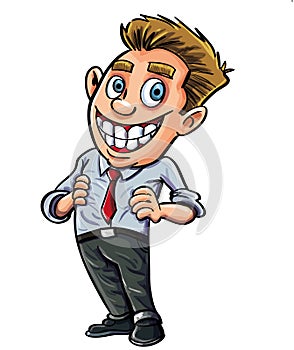 Cartoon confident office worker