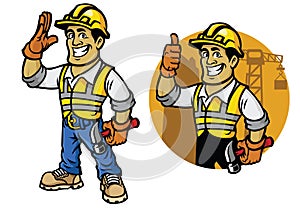 Cartoon of construction worker