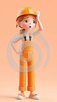 Confused Construction Worker Pondering a Problem