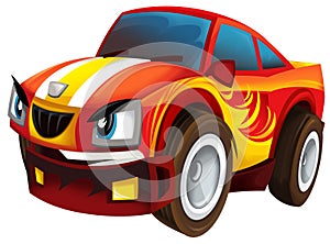 Cartoon cool looking sports car isolated illustration