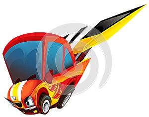 Cartoon cool looking sports car isolated illustration