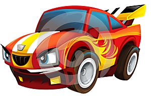 Cartoon cool looking sports car isolated illustration
