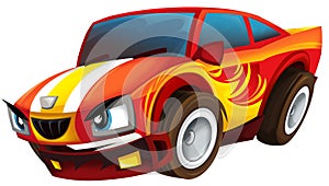 Cartoon cool looking sports car isolated illustration