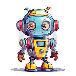 Cartoon cool robots. Funny cyborgs. AI Generated