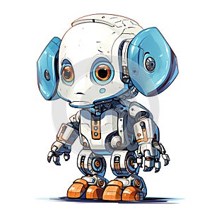 Cartoon cool robots. Funny cyborgs. AI Generated