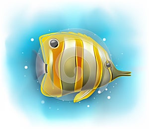 Cartoon copper banded butterfly fish
