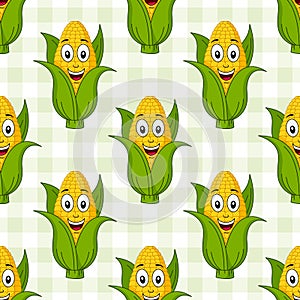 Cartoon Corn Cob Seamless Pattern