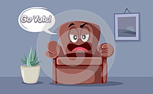 Cartoon Couch Saying Go Vote in this Elections
