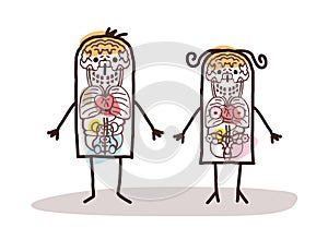 Cartoon couple anatomy
