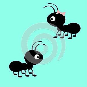 Cartoon couple of ants