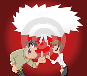 Cartoon couple fighting