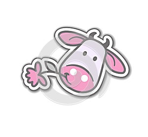 Cartoon cow with flower