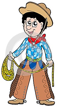 Cartoon cowboy with lasso
