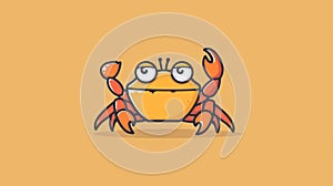 A cartoon crab with big eyes and a frown on its face, AI