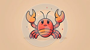 A cartoon crab with big eyes and a smile on its face, AI