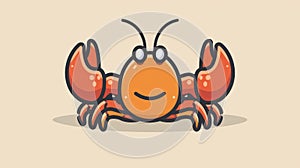 A cartoon crab with big eyes and a smile on its face, AI