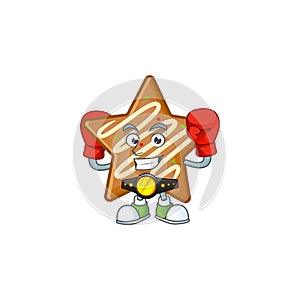 Cartoon crispy star cookies with the character boxing