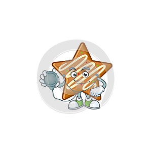 Cartoon crispy star cookies with the character doctor