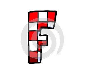 Cartoon Croatian Themed Letter F