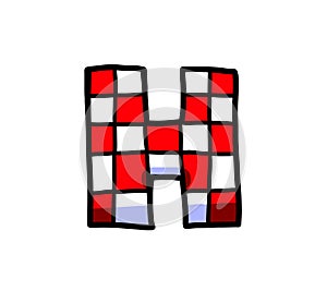 Cartoon Croatian Themed Letter H