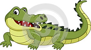 Cartoon crocodile isolated on white background