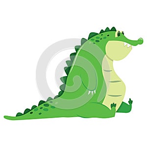 Cartoon Crocodile Sitting