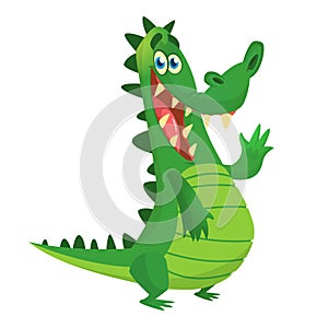 Cartoon crocodile. Vector character isolated. Design for sticker, print or children book