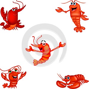 Cartoon crustacean collection set photo