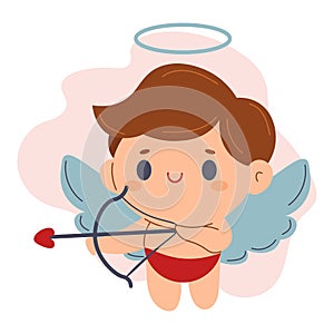 cartoon Cute Adorable Cupid. Amur baby, little angel. god Eros. Adorable angel. Concept valentines day, wedding. vector.