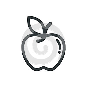 Cartoon cute apple vector outline