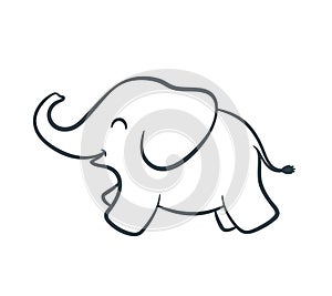 Cartoon cute baby elephant running