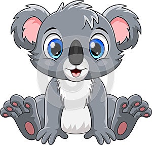 Cartoon cute baby koala sitting