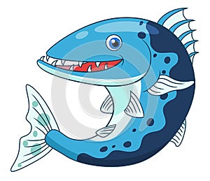 Cartoon cute barracuda