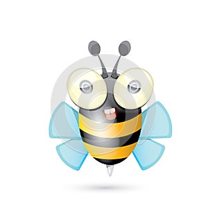 Cartoon cute bright baby bee. vector