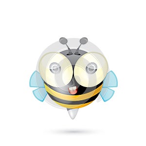 Cartoon cute bright baby bee. vector