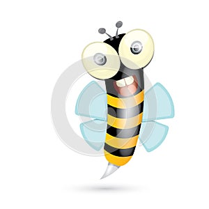 Cartoon cute bright baby bee. vector