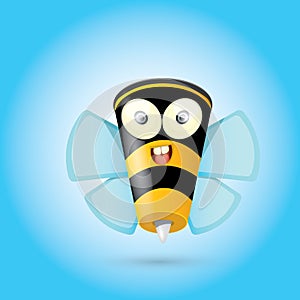 Cartoon cute bright baby bee. vector