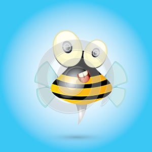 Cartoon cute bright baby bee. vector