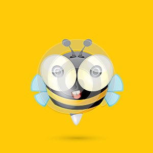 Cartoon cute bright baby bee. vector