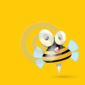 Cartoon cute bright baby bee. vector