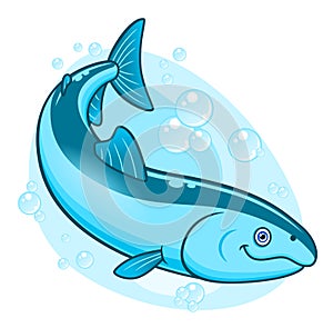 Cartoon cute coho salmon